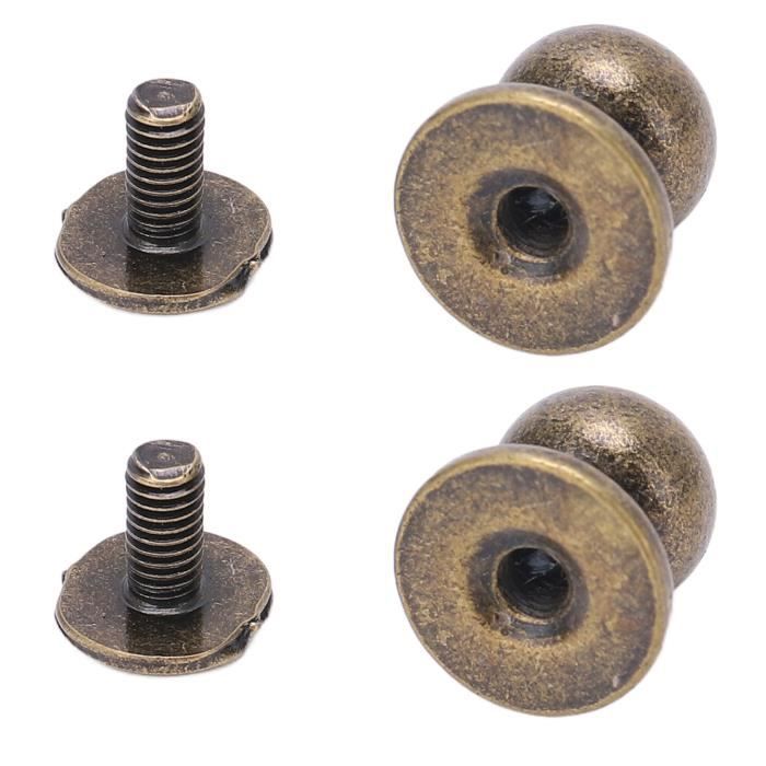 Lot De 20 Rivets à Vis 8x5 Mm Tête Ronde Dorée - Pour Cuir, Maroquinerie - Marque Zaplyte