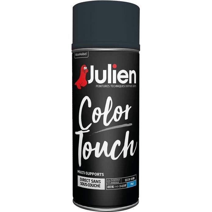 Peinture aérosol Julien noir mat 400ml - Cdiscount Bricolage