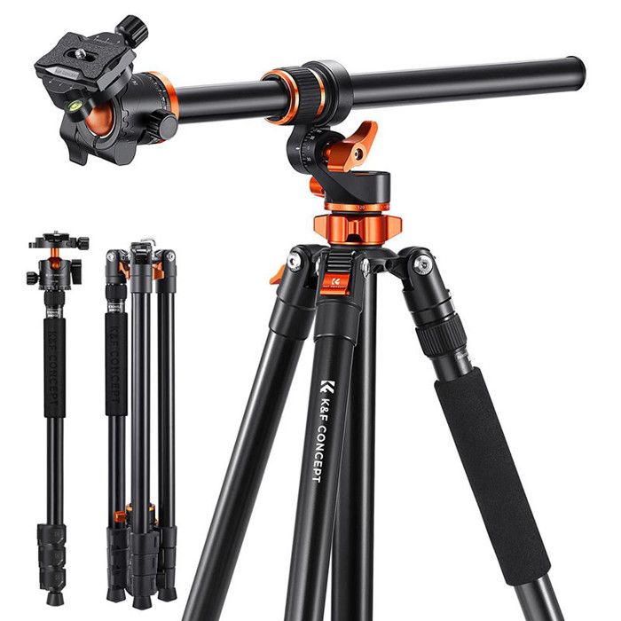90"-230 cm Trépied Appareil Photo, Trépied Photo Portable avec Axe Universel et Monopode, Trépied Caméra Prise de Vue Multi-angle