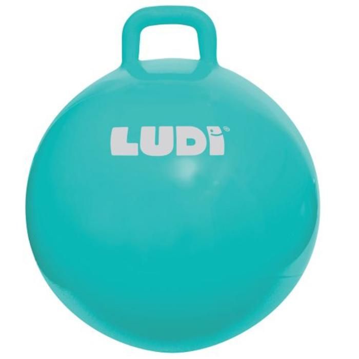Ballon sauteur XXL bleu LUDI - A partir de 5 ans - résistant pour intérieur et extérieur