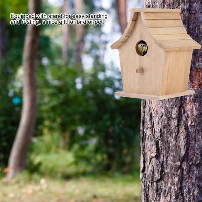 Comparer les prix de Nichoir à oiseaux en bois suspendu - minifinker - pour élevage d'oiseaux - blanc