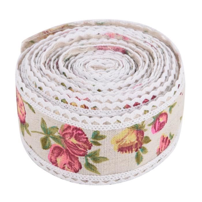 AVANAVA Ruban En Toile De Jute Rose, 5,3 Cm X 18,1 M, Ruban à Bords Métalliques Pour Travaux