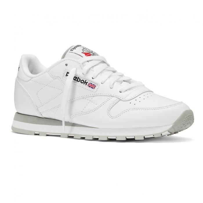 reebok classic leather blanche homme