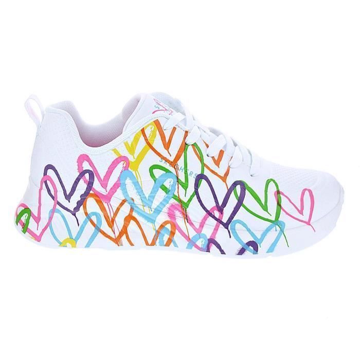 Skechers Zapatos Skechers Mujer - Uno Lite - Blanco - Lacets - Plat - Synthétique