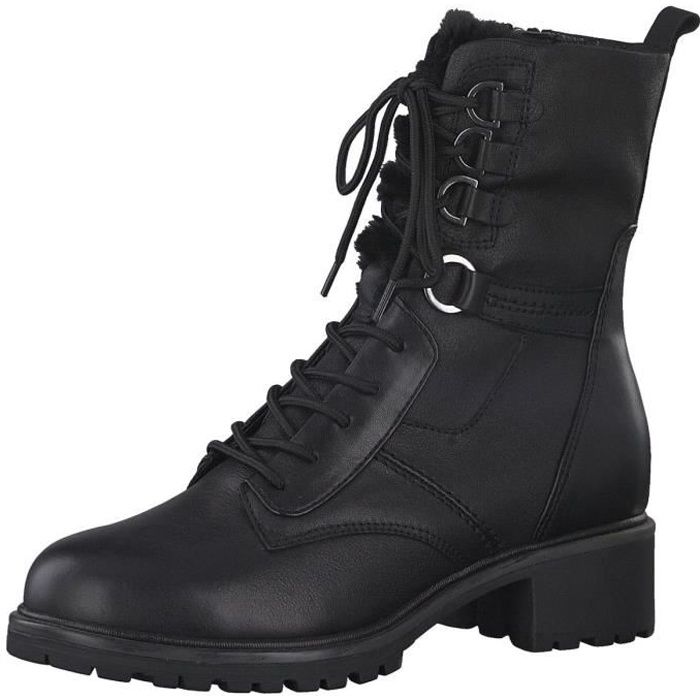 Bottines Femme Tamaris Mod le Alexia Noir Lacets Talon