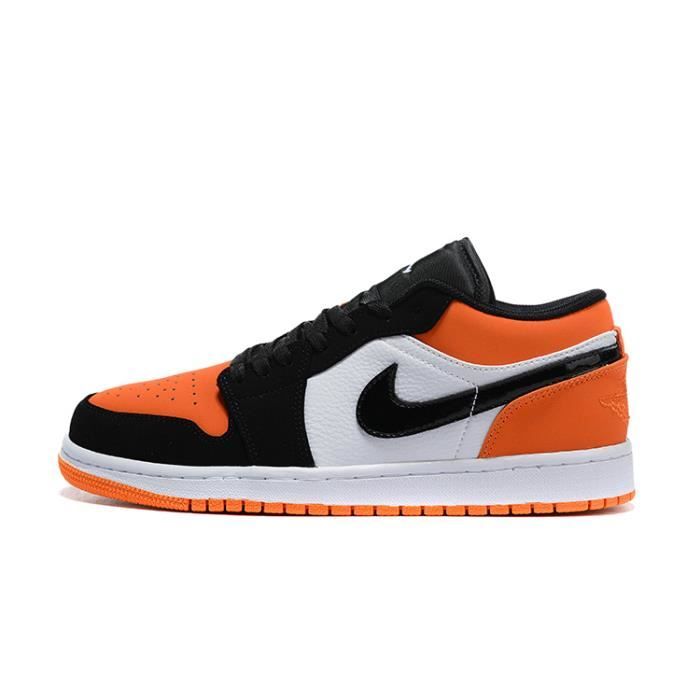 Basket Jordan 1 Low Chaussures de pour Femme Homme Noir et orange Noir et  orange - Cdiscount Chaussures