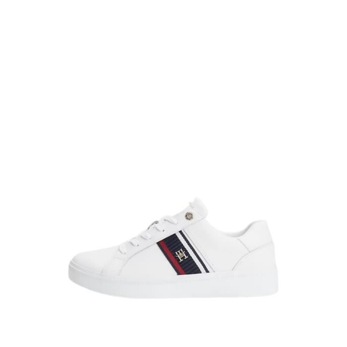 Baskets femme Tommy Hilfiger Ref 60580 Blanc Blanc - Cdiscount