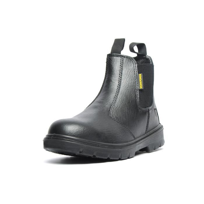 Bottes De Sécurité Chelsea BLACK HAMMER - Cuir Avec Embout Acier | Norme S3 SRC Homme