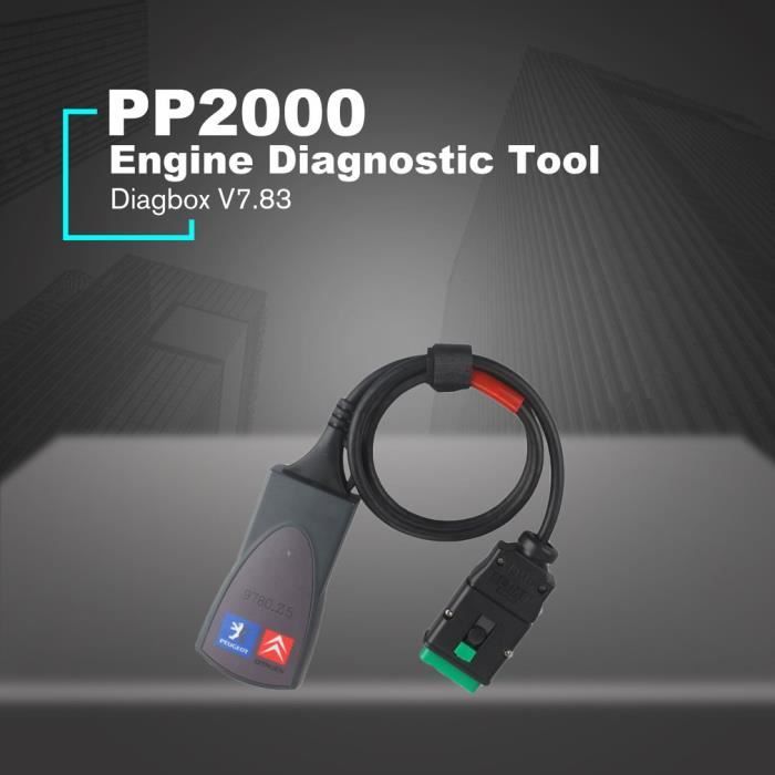 Scanner PP2000 OBDII diagbox pour voiture Citroen Peugeot Outil de Diagnostic automobile V7.83
