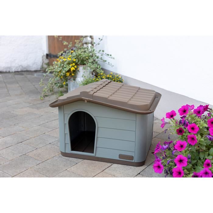 KERBL Maison extérieure pour chats 60 x 51 x 41 cm Gris et marron Plastique Cdiscount