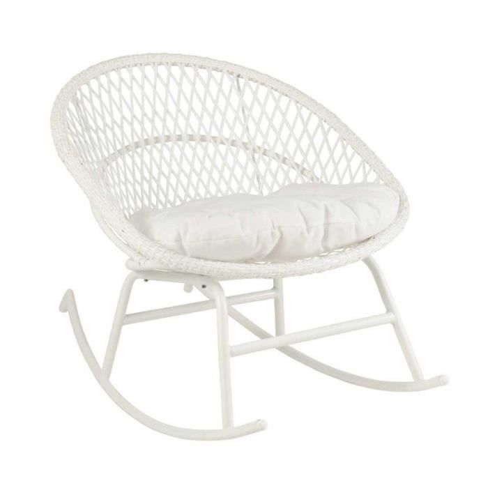 fauteuil à bascule design "zayo" 107cm blanc