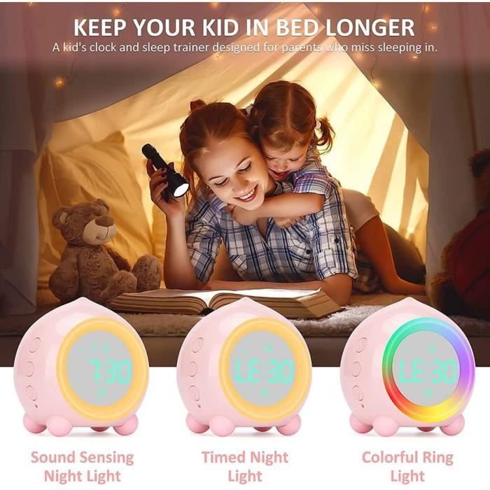 Horloge D'Apprentissage Du Sommeil Thorder - Veilleuse Dinosaure Pour Enfants, Réveil Portable Avec Sons Et Lumières Apaisantes