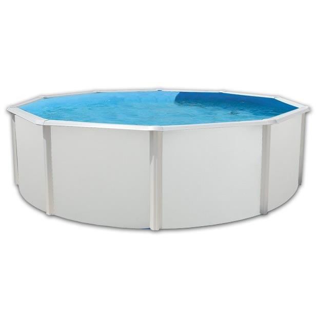 TOI Piscine hors sol ronde en acier PRESTIGIO 350x120 cm - Kit complet piscine Filtre Skimmer et &eacute;chelle 
