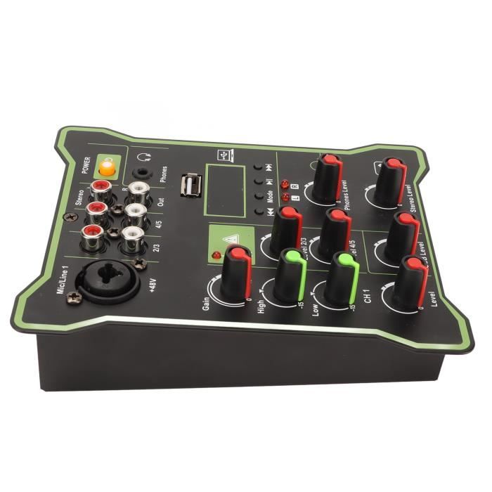 Table De Mixage DJ Et Carte Son, Mini Table De Mixage De Carte Son 4 Canaux, Interface Audio USB