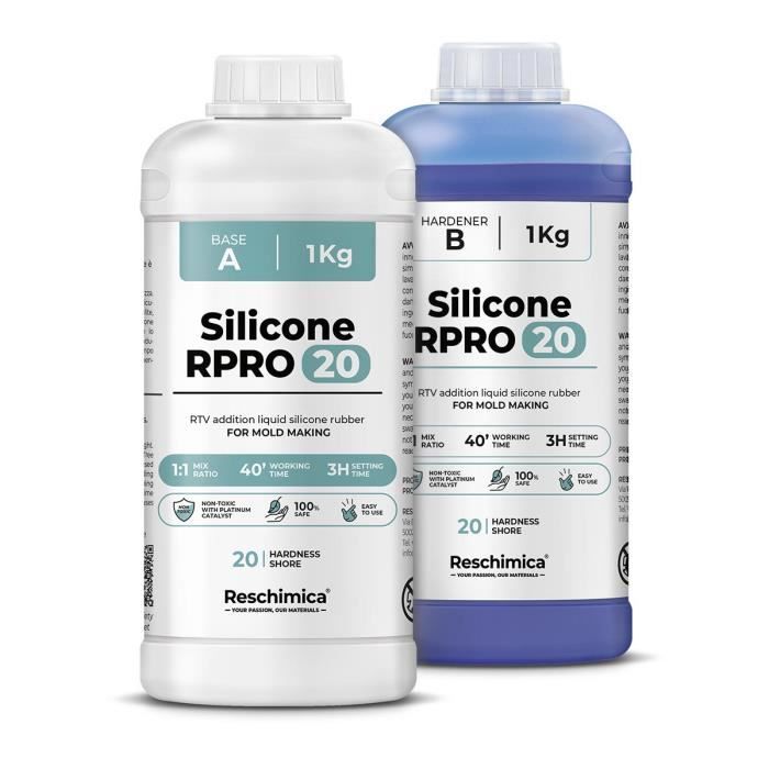 Caoutchouc de Silicone Liquide non toxique pour Moulage 1:1 R PRO 20 (2 kg)