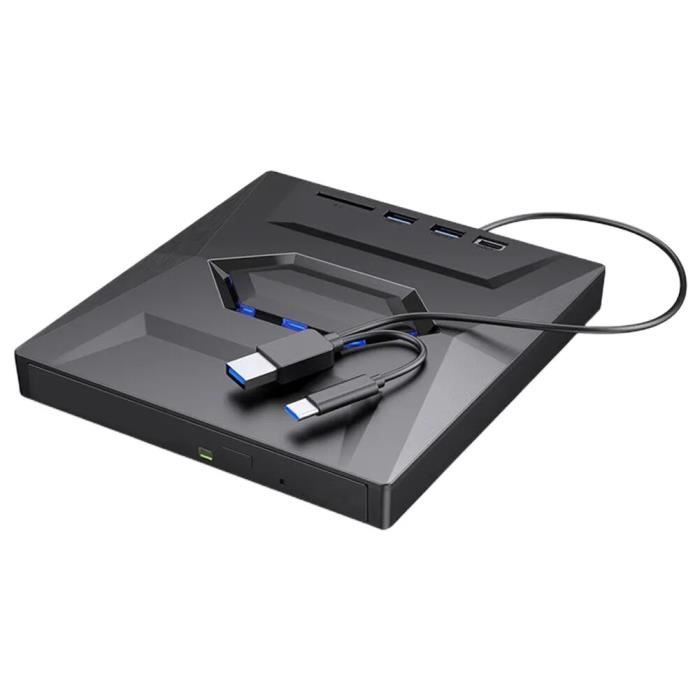 Lecteur optique externe 5 en 1,USB 3.0 Type C,CD,DVD,RW,VCD,avec ports SD-TF,graveur DVD,pour Macbook,ordinateur - 1PCS[A38374]