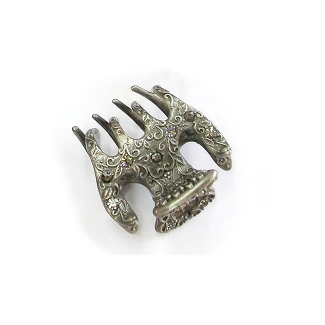 Pince Crabe 12 Cm Strass Et Hématite - Anne Ghez By Fanny Fooks - Neuf