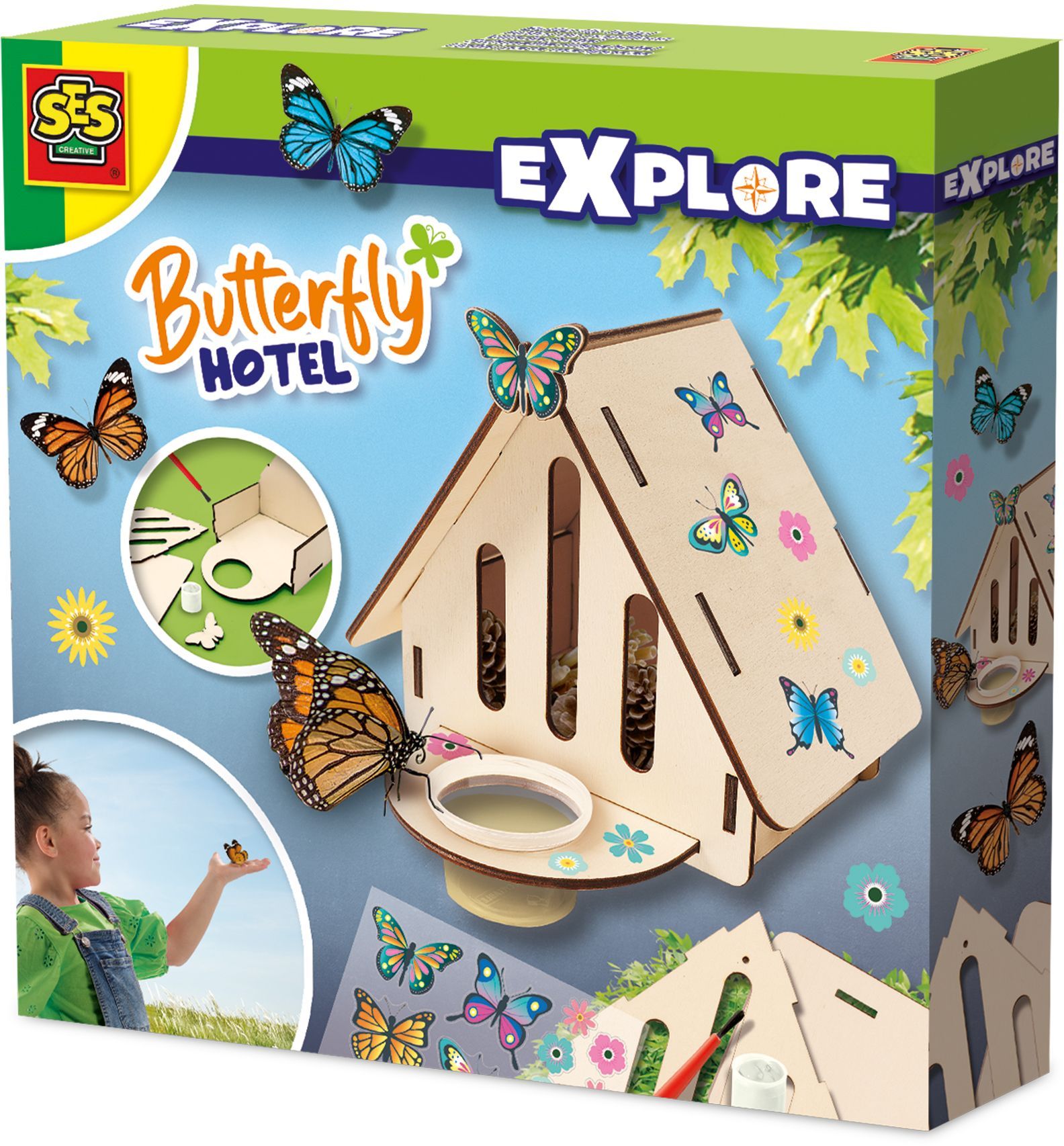 Hôtel de papillons Jouet éducatif SES CREATIVE Construis et décore un hôtel à papillons.