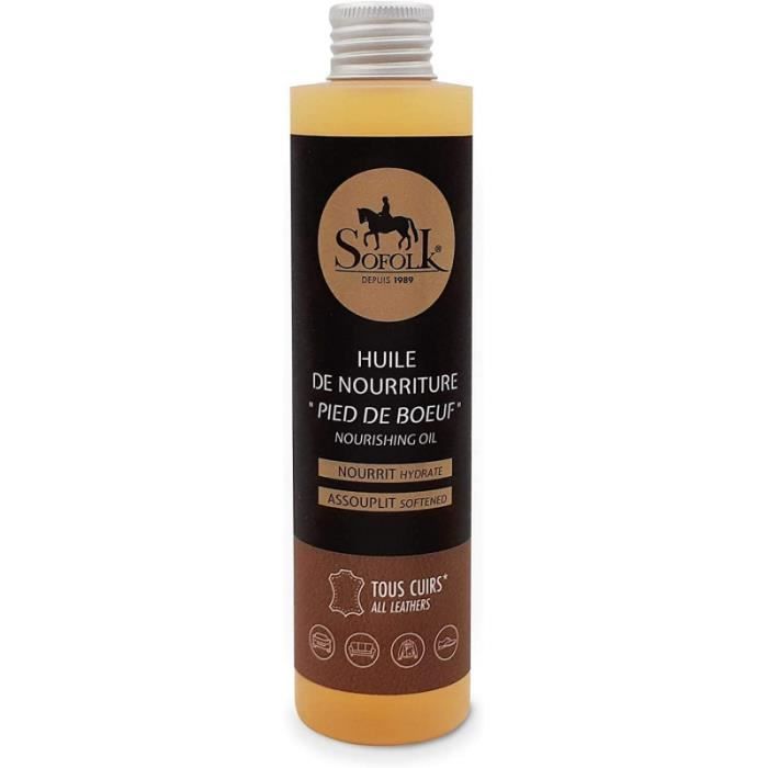 Huile Nourrissante pour Cuir SOFOLK : Hydrate et redonne souplesse à Votre Cuir y Compris Les Cuirs craquelés (200ml)