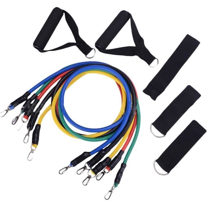 Set De 5 Bandes De Résistance Avec Poignées Et Sangles Chevilles - Arc-en-ciel, 10-150 Lbs, Parfait Pour Le Fitness Maison