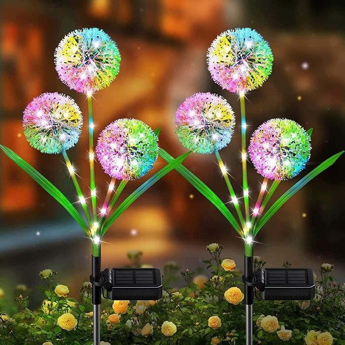 2 Lumières Solaires Extérieur Hortensia Avec Papillon - IP65 Étanche - Décoration Jardin, Terrasse, Fête - 10