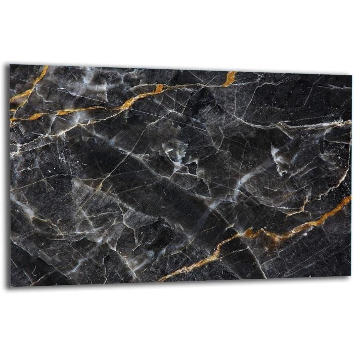 TMK ArtDeko Cache-plaque 1 pièce 60 x 52 cm – Protection anti-éclaboussures robuste, hygiénique et antidérapante – Protection de cuisinière en verre de sécurité