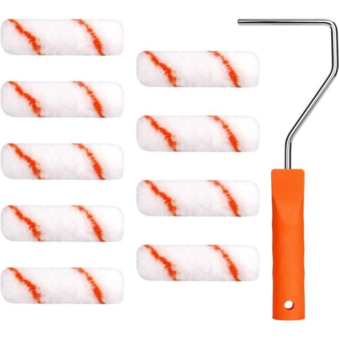 Kit Peinture 8 Pieces, 1 Grand Manche,1 Petit Manche, 2 Gros Rouleaux, 1 Petit Rouleau, 1 Pinceau, 1 Raclette, 1 Bac A Peinture