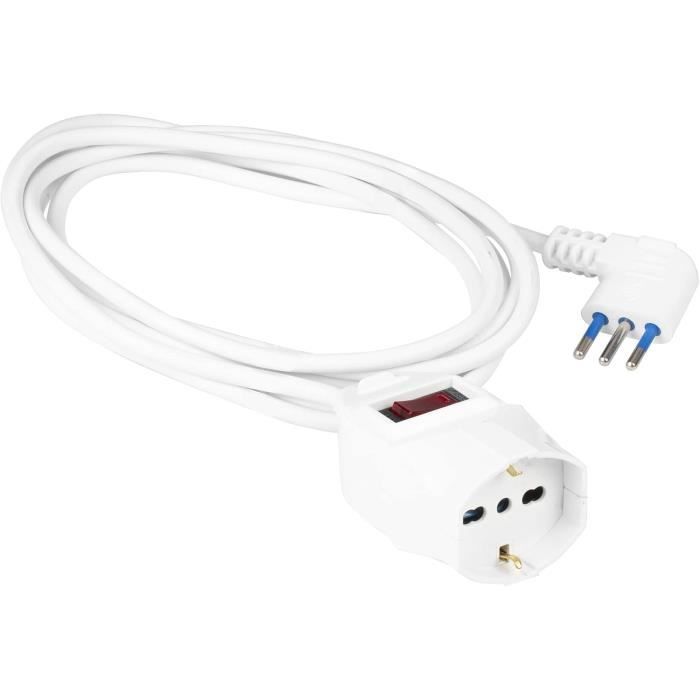 Pp2636 Rallonge Électrique Avec Câble Électrique Blanc Extensible 5 ...