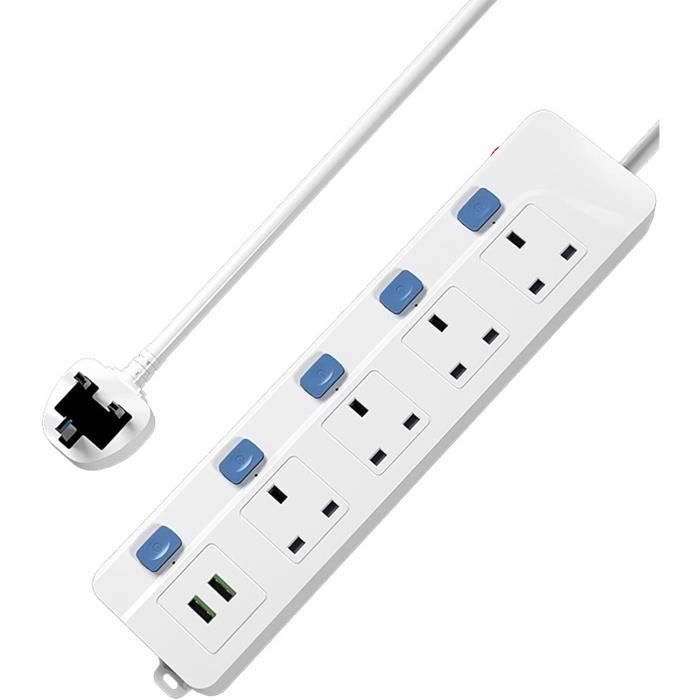 Rallonge 4 prises Schuko avec interrupteur HSK Data M02392 [3 m] 5901791140355