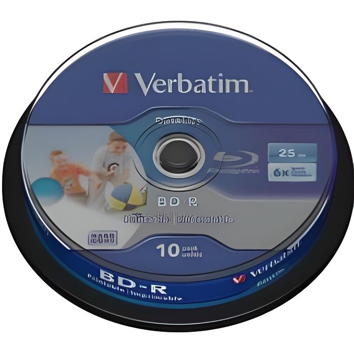 Lot de 10 Blu-ray Disc R DataLife - VERBATIM - 25 Go 6x - Spindle