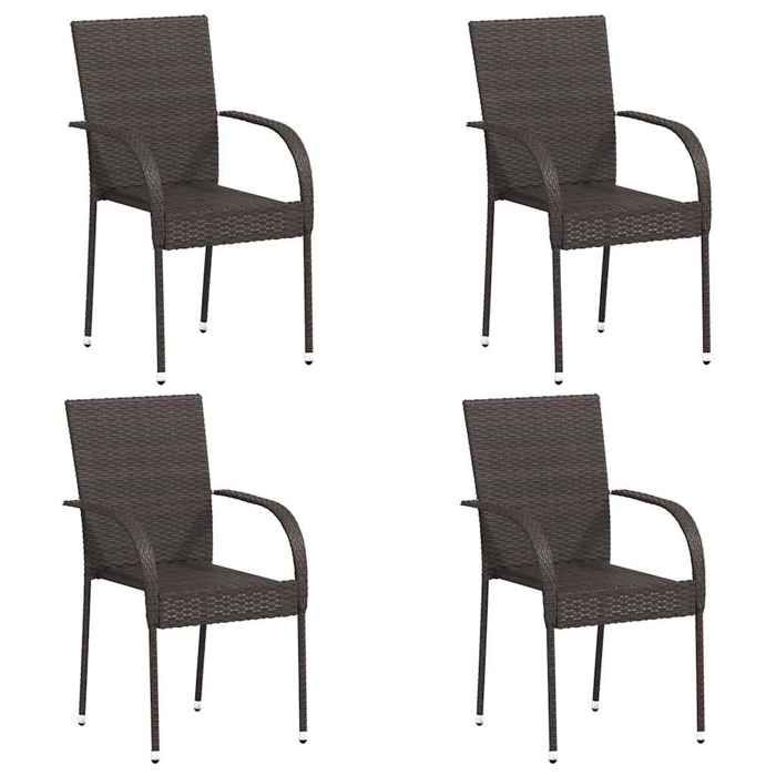 vidaXL Chaises empilables d'extérieur lot de 4