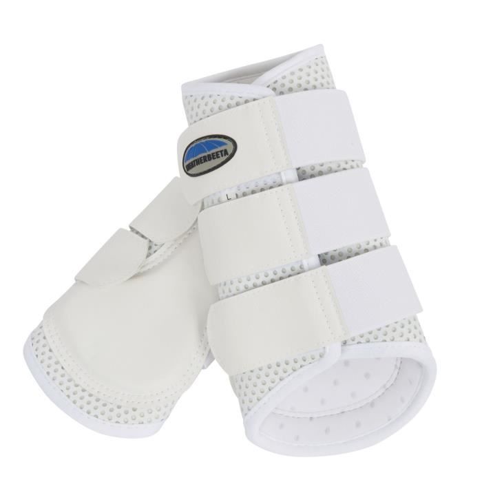 Lot De 4 Guêtres Cheval Avant/Arrière – Coque Rigide Polyuréthane, Néoprène Doux, Velcro Élastique, Taille S Poney Noir