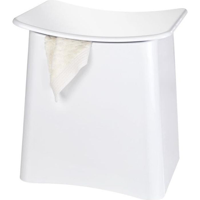 Tabouret Panier à Linge - WENKO - Wing - Plastique ABS - 33L - Charge 120kg Tabouret Panier à Linge - WENKO - Wing - Plastique ABS - 33L - Charge 120kg