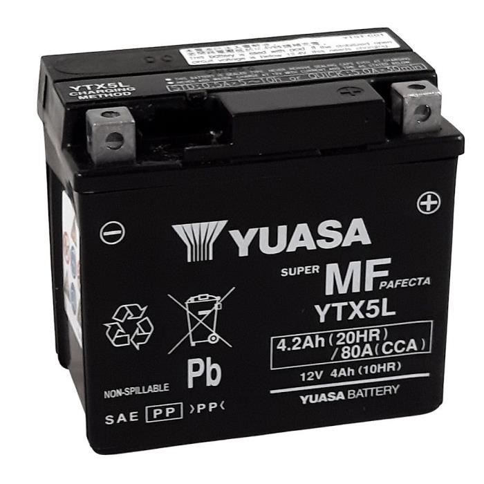 Batterie YTX5l SLA AGM - Sans Entretien - Prête à l'emploi.