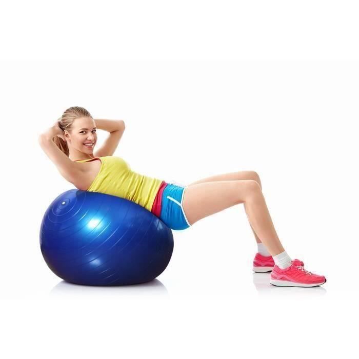 Ballon De Fitness VirtuFit Anti-éclatement 75 Cm - Avec Pompe, Capacité 300 Kg, Pour Exercices, Bureau, Rééducation