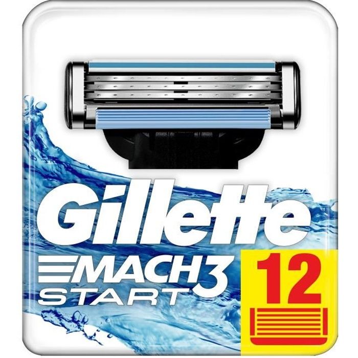 GILLETTE Lames de rasoir Mach3 Start x12