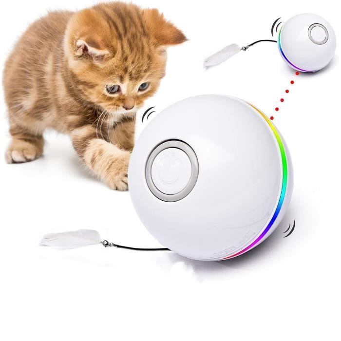 Comparer les prix de Jouet pour Chat - ZGEER - Balle Interactive - Lumières LED - Rotation 360° - Chargement USB