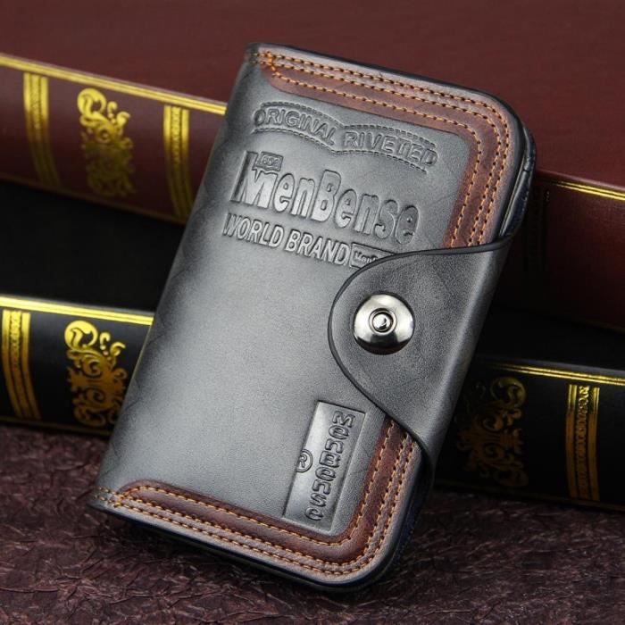 Portefeuille Homme Cuir Véritable Avec Porte AirTag - Protection RFID - 8 Cartes, Billets - Design Classique élégant - Cadeau Homme - 12