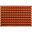 Lot de 126 boîtes XS bacs a bec orange pour système de rangement 115 x 78 cm au garage-1