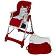 Chaise haute Deluxe et Réhausseur bébé couleur Rouge bordeaux-1