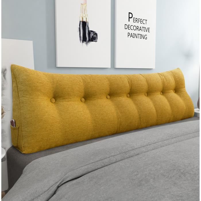 Coussin de dossier de canapé de luxe en simili cuir rectangulaire, coussin  de lecture, grand coussin de soutien lombaire A203 - Cdiscount Maison