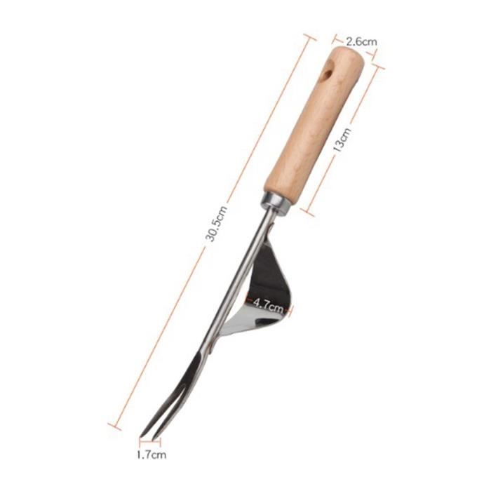 Désherbeur Manuel Acier Inoxydable Badaren – Grattoir Jardin L-Shape Ergonomique – Outil Anti-Mousse & Mauvaises Herbes – Rose Rouge