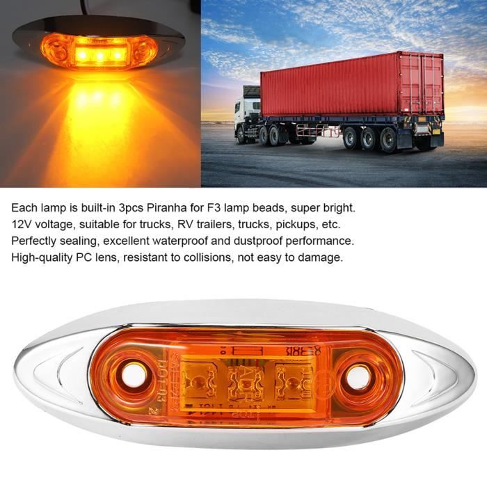 Marqueur latéral à LED de sécurité tricolore pour remorque de camion