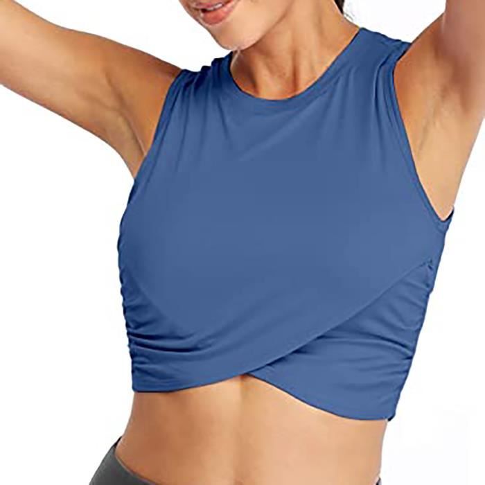 Hauts d'entraînement pour femmes Débardeurs courts pour femmes Hauts de  danse Chemises de yoga de sport g61647 Bleu - Cdiscount Prêt-à-Porter