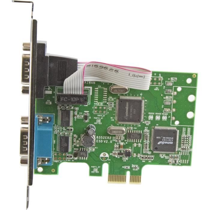 Carte PCI Express COM Série + Port Imprimante LPT - Adaptateur DB9 RS-232 Et DB25 | Compatible PC