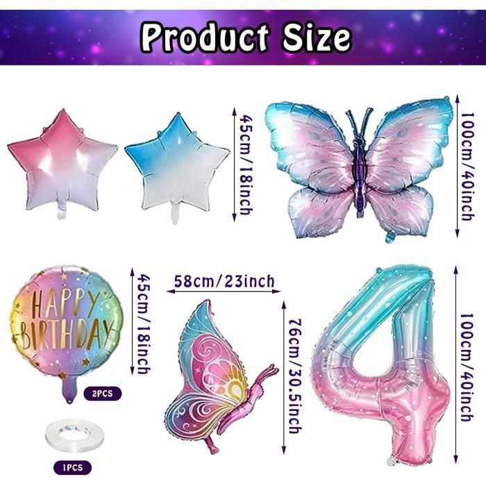 Arche de ballons à thème papillon violet, décoration de fête d'anniversaire de fille, mariage, guirlande de ballons à paillettes – acheter les meilleurs produits dans la boutique en ligne