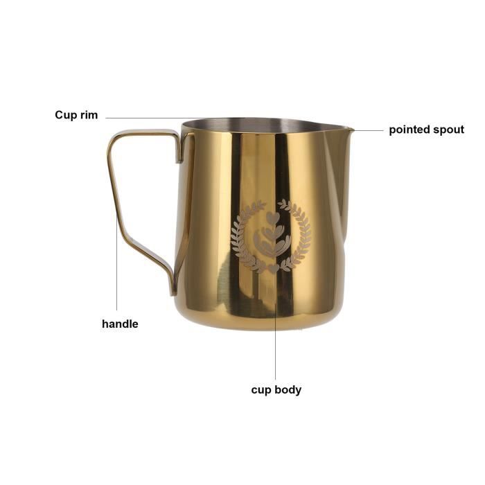 Pichet à Vapeur En Acier Inoxydable Pour Expresso - 700 Ml - Tasse à Mousser Le Lait - Café Latte Art Barista - Pour Barista, Café, Bar (beige Pichet à Vapeur En Acier Inoxydable Pour Expresso - 700 Ml - Tasse à Mousser Le Lait - Café Latte Art Barista - Pour Barista, Café, Bar (beige