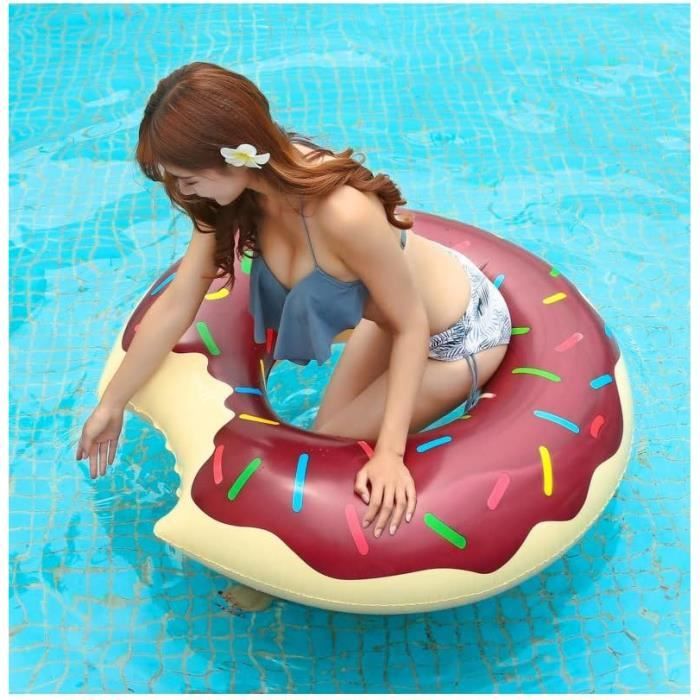 2 Bouées Piscine Donuts 80 Cm – Enfant Et Adulte – PVC Gonflable, Bleu Et Vert – Plage, Vacances, Fêtes