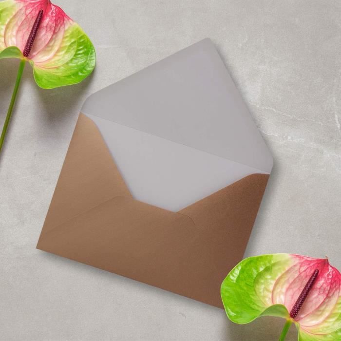 75X Enveloppes C6 - Couleur: Bronze Métallisé - 11,4 X 16,2 Cm - Fermeture: Gommée - Pour Papier