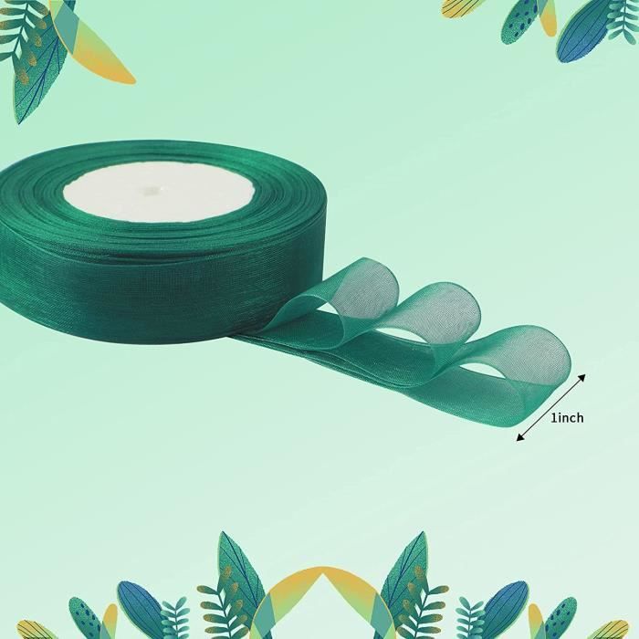 4 Rouleaux Ruban Mousseline 4cm X 6.5m - Soie à Franges Pour Emballage Cadeau Mariage DIY
